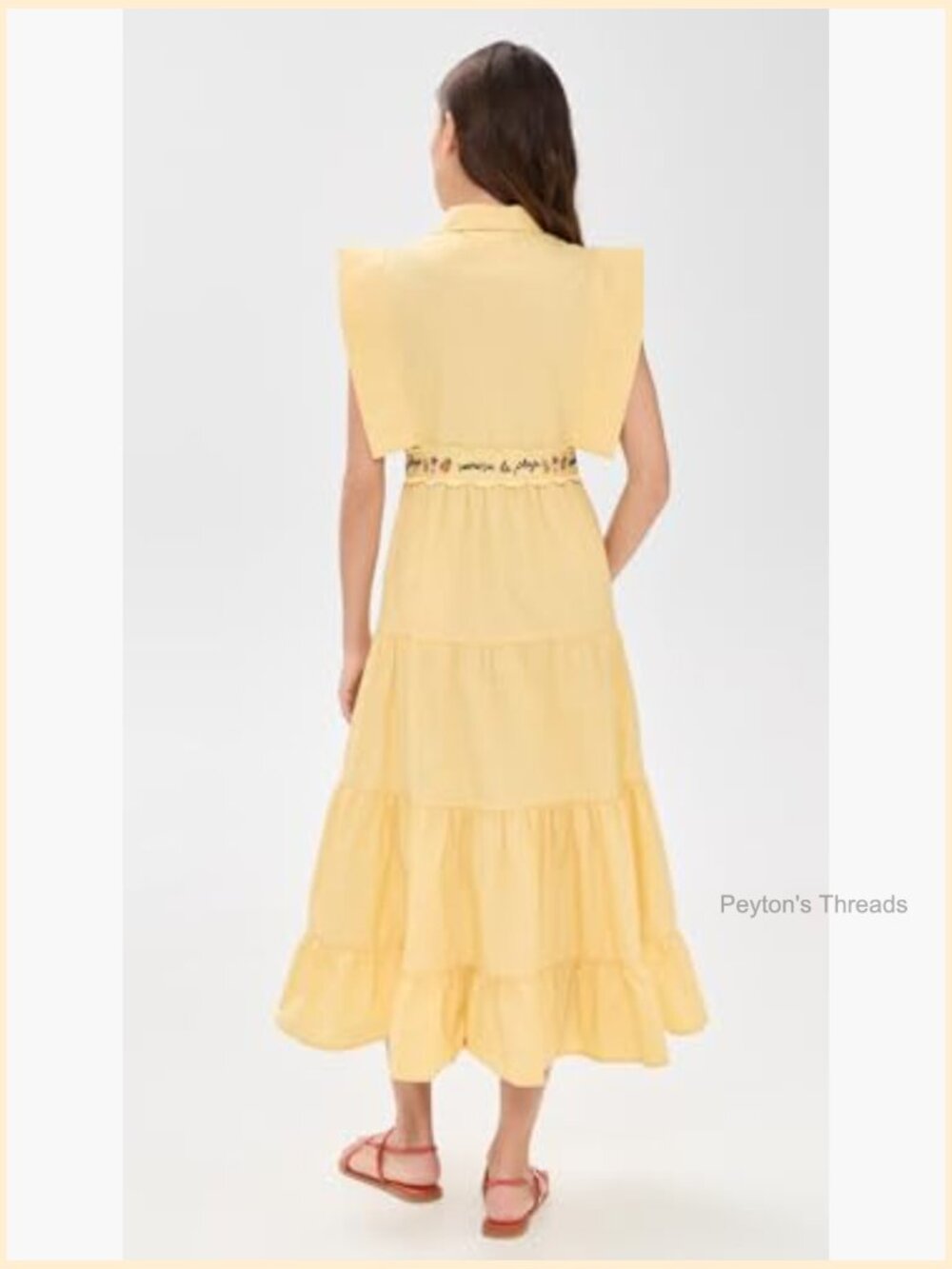 Lightweight Poplin Midi Dress with Embroidery - Picture 3 of 6